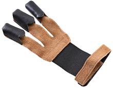 TAN SUEDE GLOVE/LEATHER FINGER TIPS LARGE