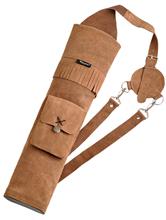 FRINGED SUEDE BACK QUIVER 19" ADJUSTABLE "Y" STRAPS